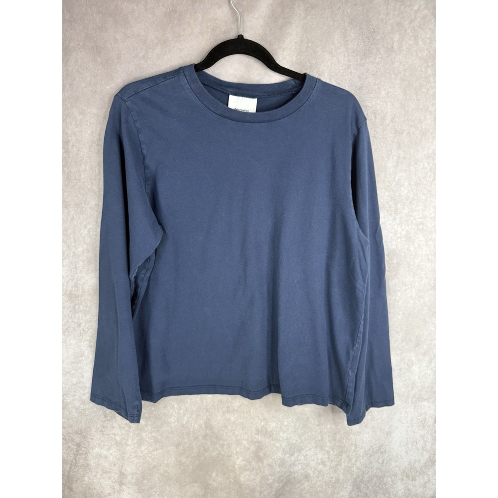 Reformation Asher Oversized Long Sleeve Tee In Blue Women's Size L